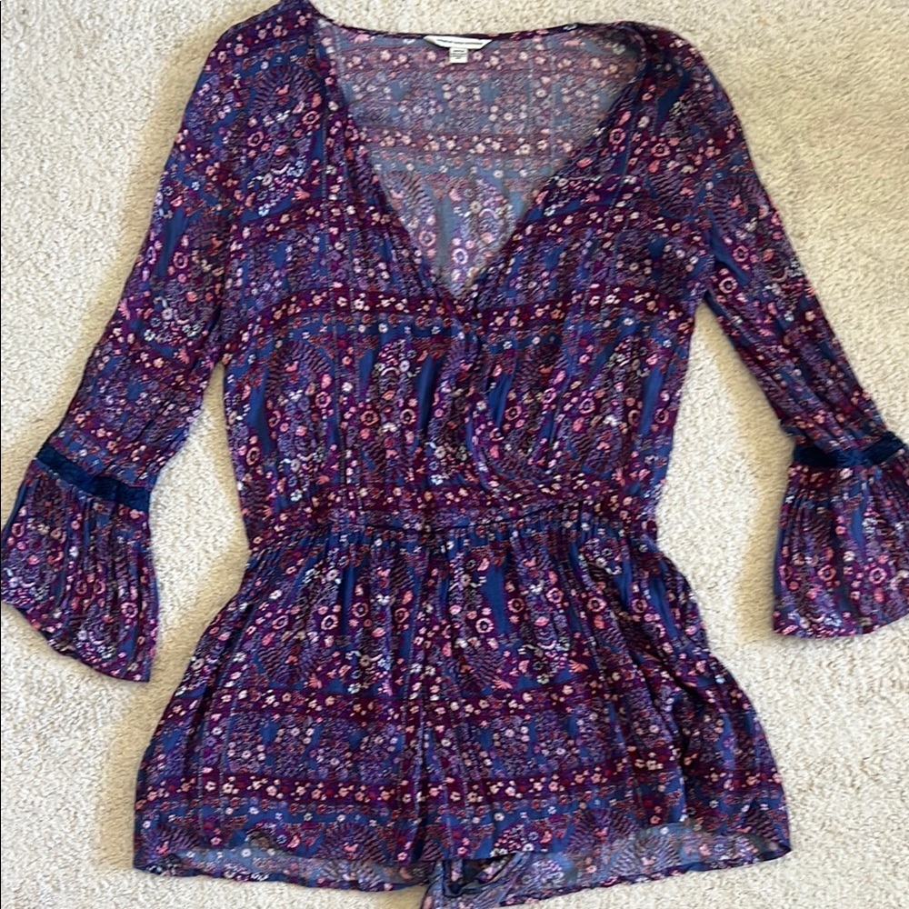 Floral Print Women's Romper